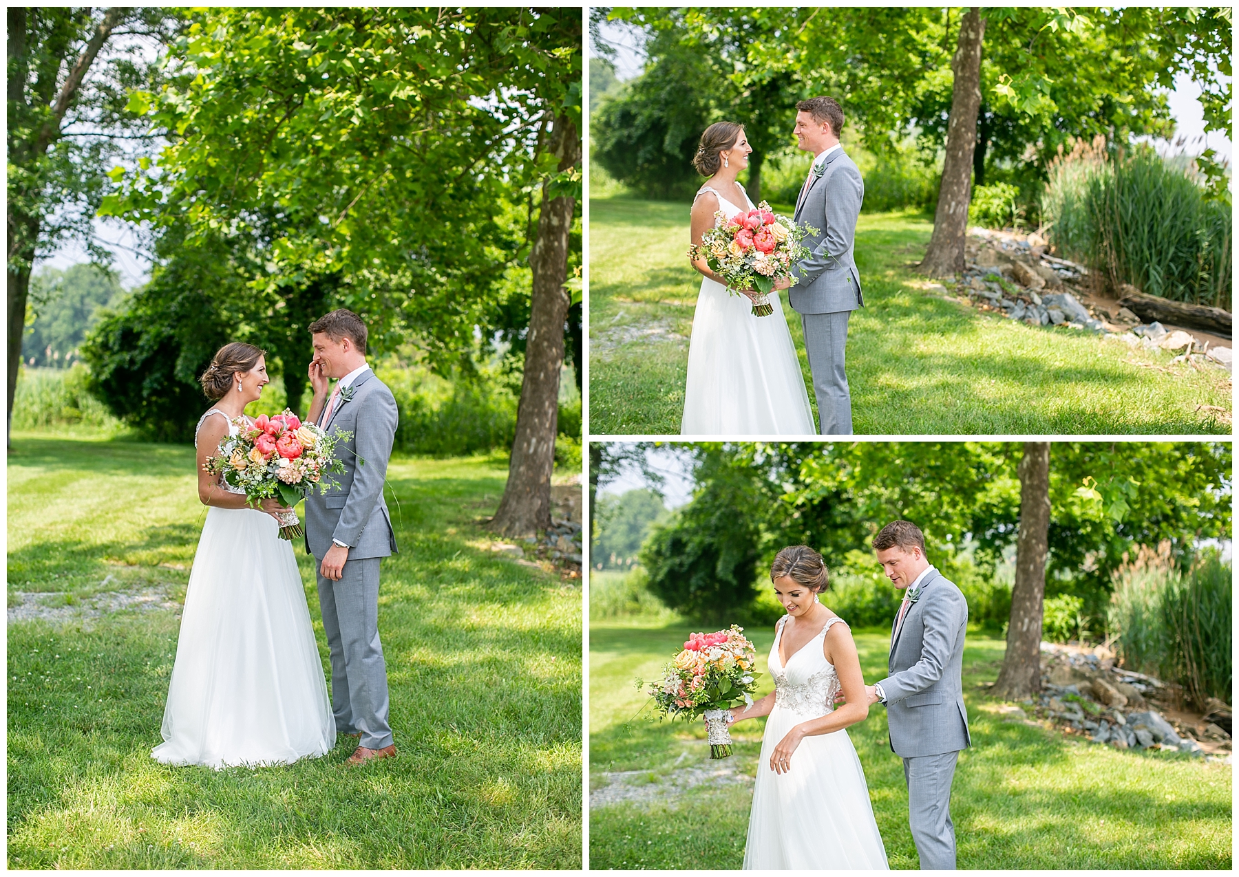 Bohemia River Overlook Wedding | Baltimore Best Wedding Photographers | Baltimore Weddings | Pink Bridesmaids Dresses | Peony Bouquet 